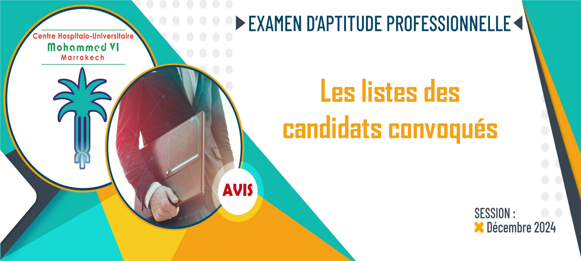 Les listes des candidats convoqués pour participer à l'examen d'aptitude professionnelle - Session: Décembre 2024